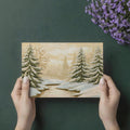Pixel Art Winter Forest Mural Wallpaper — Vintage Sepia Landscape Mural Wallpaper - room preview 03