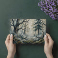 Mist-Veiled Ancient Forest Mural Wallpaper — Moody Watercolor Art Mural Wallpaper - room preview 03