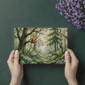 Enchanted Woodland Forest Mural Wallpaper — Watercolor Nature Scene Mural Wallpaper - room preview 03