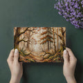 Autumn Woodland Watercolor Mural Wallpaper — Rustic Forest Landscape Mural Wallpaper - room preview 03