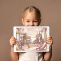 Vintage Playground Sketch Mural Wallpaper — Whimsical Pink Mural Wallpaper - room preview 03