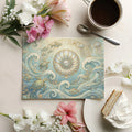 Art Nouveau Pearl & Ocean Life Mural Wallpaper — Soft Aquatic Swirls Mural Wallpaper - room preview 03