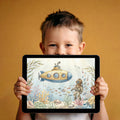 Underwater Exploration Mural Wallpaper — Vintage Deep Sea Design Mural Wallpaper - room preview 03