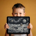 Lunar Exploration Mural Wallpaper —Vintage Space Sketch Style Mural Wallpaper - room preview 03