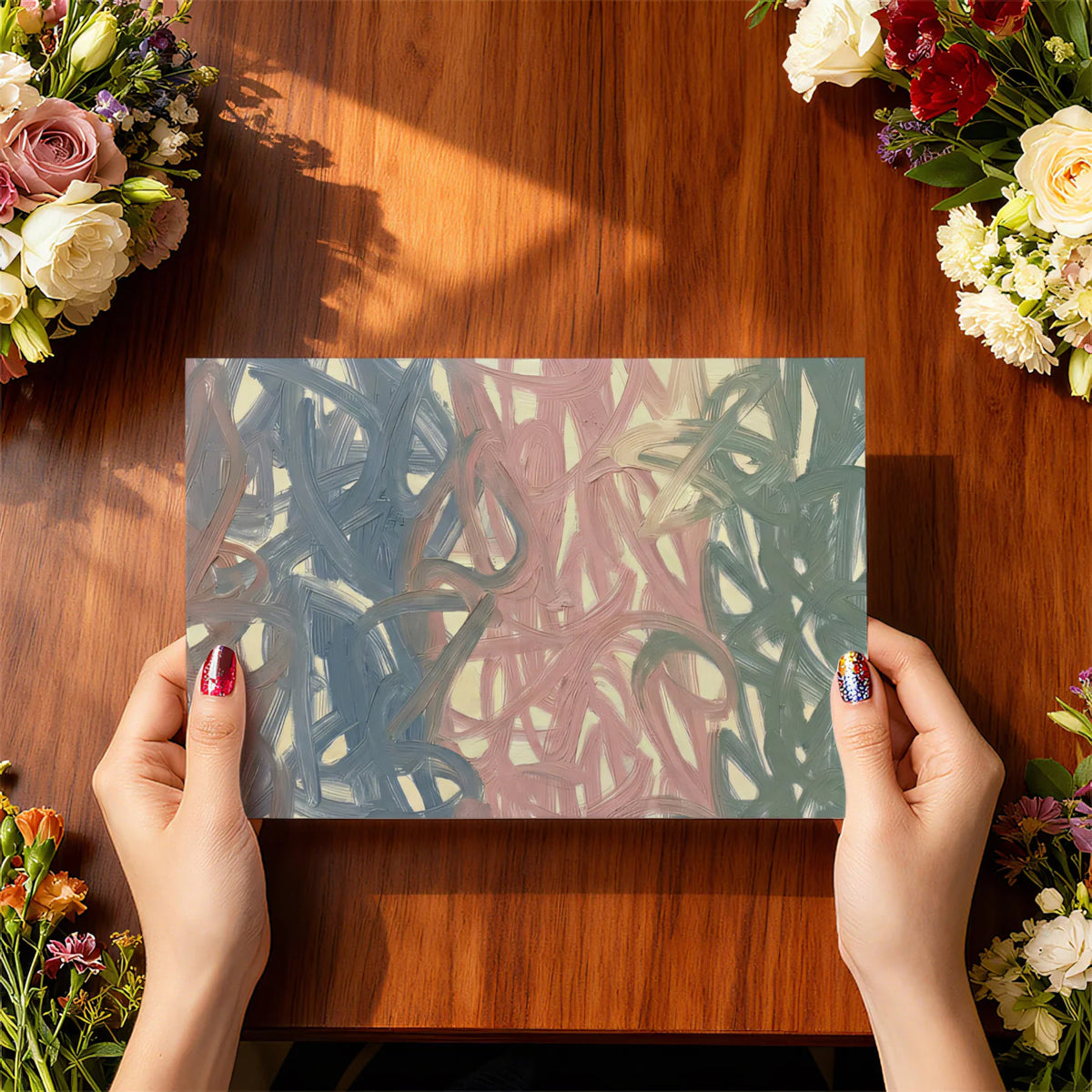 Abstract Scribble Mural Wallpaper — Expressionist Brushwork Mural Wallpaper - room preview 03