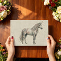 Mythical Unicorn Illustration Mural Wallpaper — Artistic Linen Style Mural Wallpaper - room preview 03