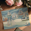 Watercolor Sailboat Mural Wallpaper — Artistic Coastal Design Mural Wallpaper - room preview 03