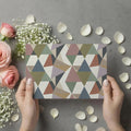 Geometric Triangle Mosaic Mural Wallpaper in Muted Earth Tones Mural Wallpaper - room preview 03