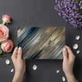 Diagonal Brushstroke Mural Wallpaper in Navy and Metallic Gold Mural Wallpaper - room preview 03