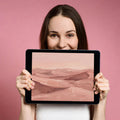 Abstract Desert Dunes Mural Wallpaper — Earthy Pink Brushstrokes Mural Wallpaper - room preview 03
