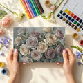 Vintage Rose Bouquet Mural Wallpaper — Painterly Floral Wall Art Mural Wallpaper - room preview 03