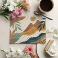 Abstract Mountain Landscape Mural Wallpaper in Terracotta and Sage Mural Wallpaper - room preview 03