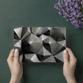 Monochrome Geometric Diamond Mural Wallpaper — Modern Optical Illusion Mural Wallpaper - room preview 03