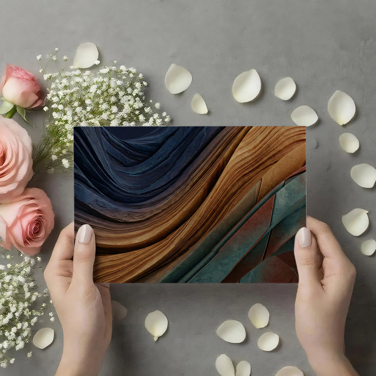 Geological Layered Rock Mural Wallpaper — Abstract Earth Tone Decor Mural Wallpaper - room preview 03