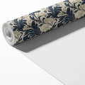Navy Baroque Foliage Mural Wallpaper — Classic Traditional Motif Mural Wallpaper - room preview 03
