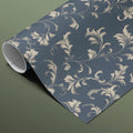 Vintage Botanical Vine Mural Wallpaper — Deep Navy and Cream Mural Wallpaper - room preview 03