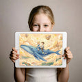 Flying Whale and Sky Castle Mural Wallpaper — Whimsical Fantasy Mural Wallpaper - room preview 03