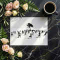 Surreal Chairs and Solitary Tree Mural Wallpaper — Modern Minimalist Mural Wallpaper - room preview 03