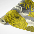 Chrysanthemum Wave Mural Wallpaper — Traditional Asian Art Design Mural Wallpaper - room preview 03