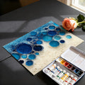 Abstract Liquid Blue Bubble Mural Wallpaper — Fluid Modern Art Mural Wallpaper - room preview 03