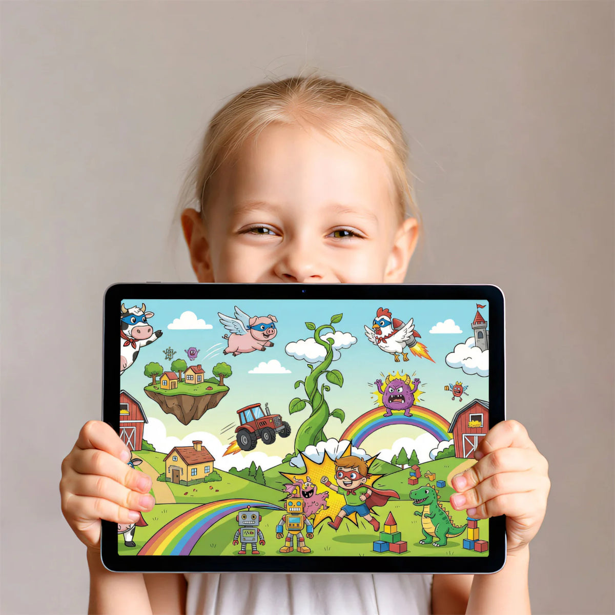 Superhero Farm Adventure Mural Wallpaper — Fun Cartoon Wall Decor Mural Wallpaper - room preview 03