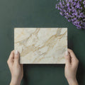 White and Gold Marble Mural Wallpaper — Luxury Stone Aesthetic Mural Wallpaper - room preview 03