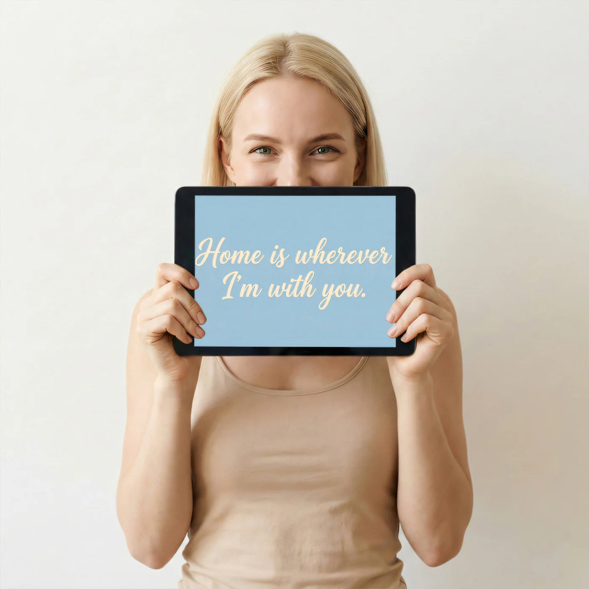 Home Quote Mural Wallpaper — Minimalist Cursive Typography Mural Wallpaper - room preview 03