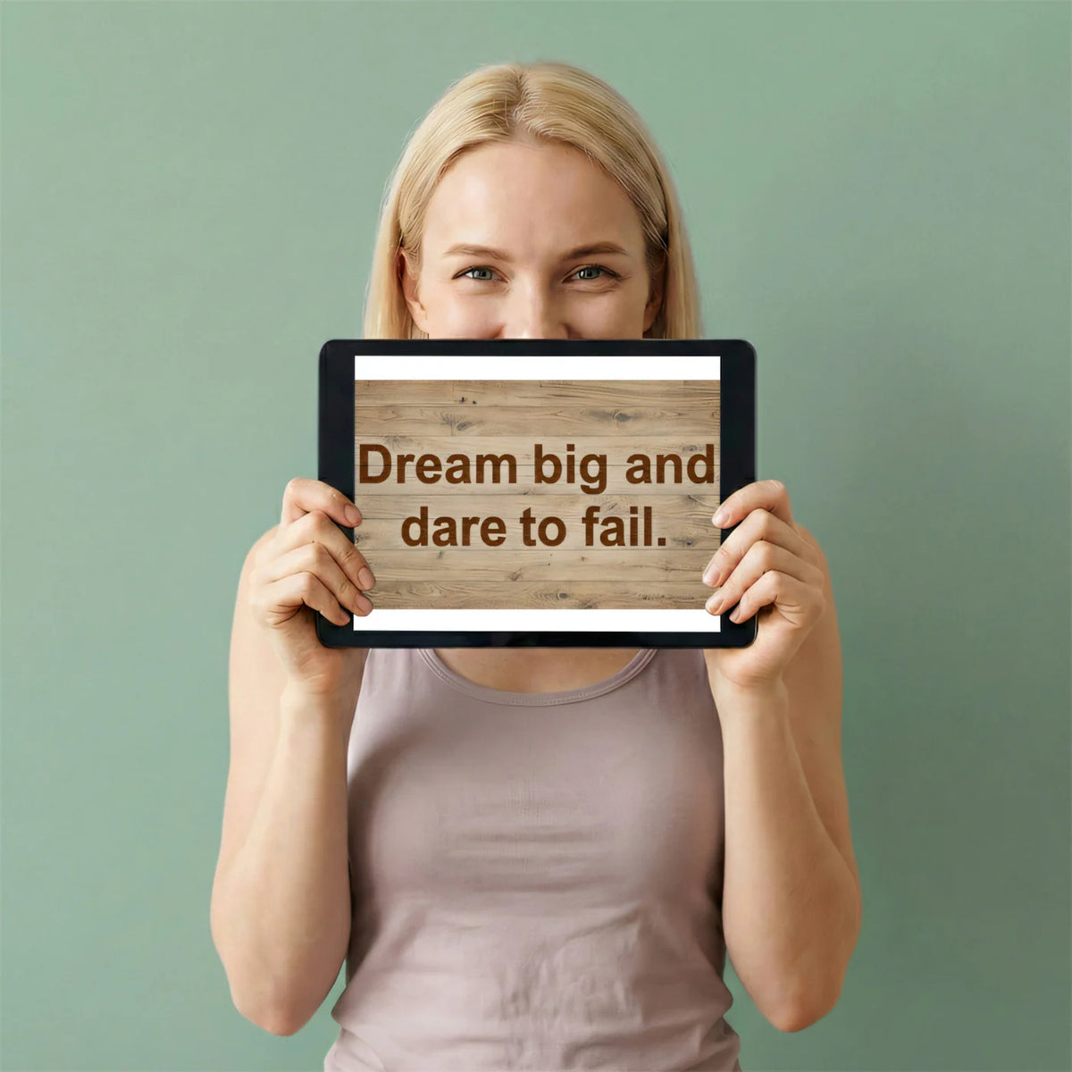 Dream Big Typography Mural Wallpaper — Rustic Wood Grain Design Mural Wallpaper - room preview 03