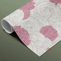 Pink Botanical Wave Mural Wallpaper — Asian Inspired Floral Design Mural Wallpaper - room preview 03