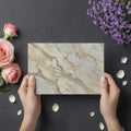 Cream and Gold Marble Texture Mural Wallpaper — Organic Stone Finish Mural Wallpaper - room preview 03