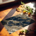 Navy Blue and Gold Marble Mural Wallpaper — Fluid Stone Aesthetic Mural Wallpaper - room preview 03