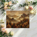Autumn Mountain Forest Mural Wallpaper — Impressionistic Landscape Mural Wallpaper - room preview 03