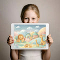 Safari Village Landscape Mural Wallpaper — Whimsical Kids Decor Mural Wallpaper - room preview 03