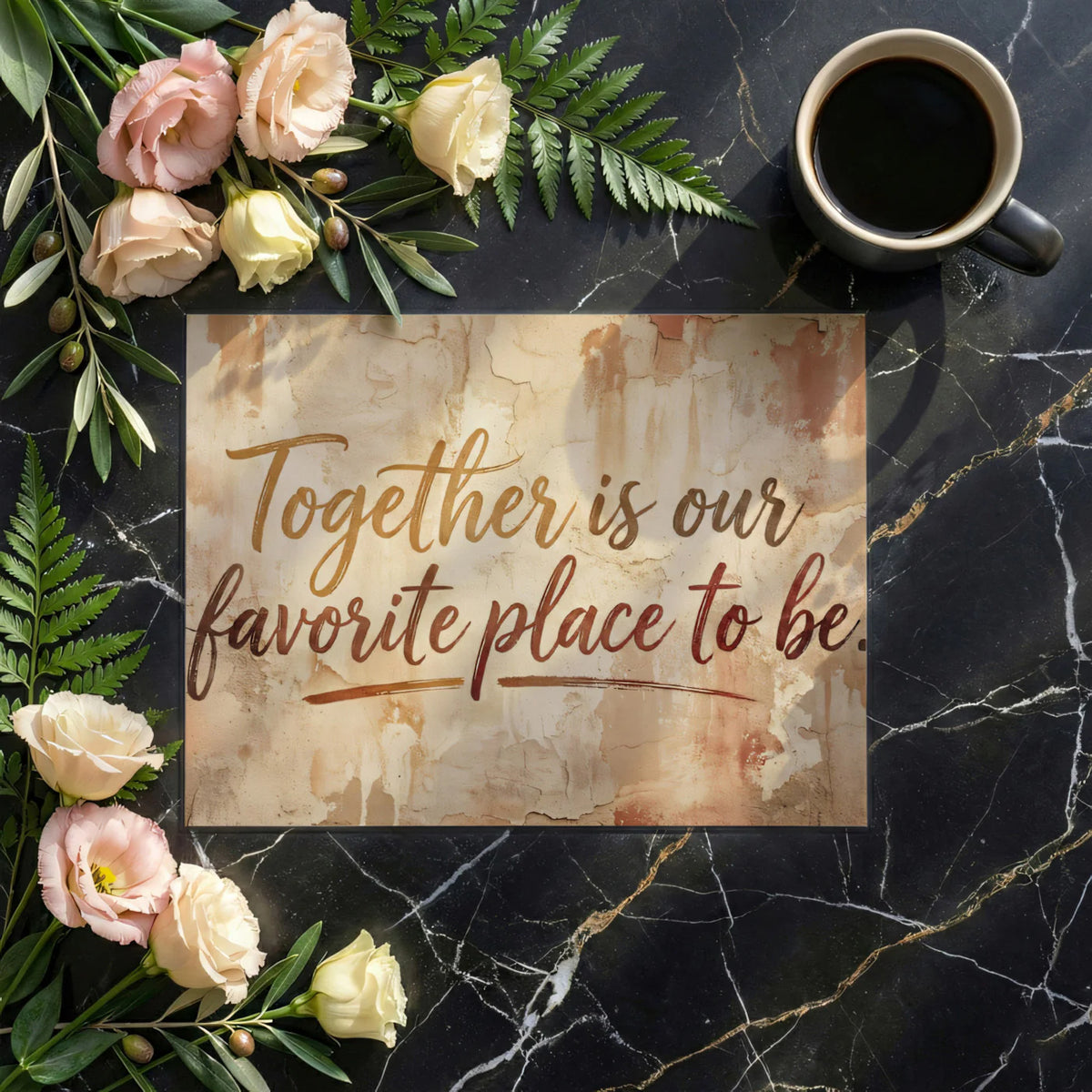 Rustic Quote Wall Mural — Distressed Plaster Script Wallpaper Mural Wallpaper - room preview 03
