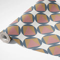 Mid-Century Geometric Mural Wallpaper in Dusty Rose and Ochre Mural Wallpaper - room preview 03