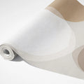 Overlapping Circles Mural Wallpaper — Soft Neutral Mid-Century Style Mural Wallpaper - room preview 03