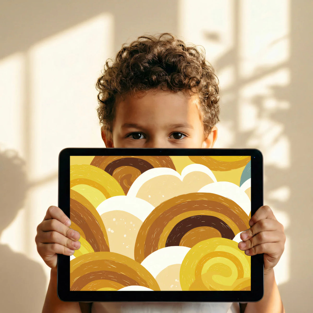 Retro Arches Mural Wallpaper — Ochre Yellow & Earthy Brown Mural Wallpaper - room preview 03