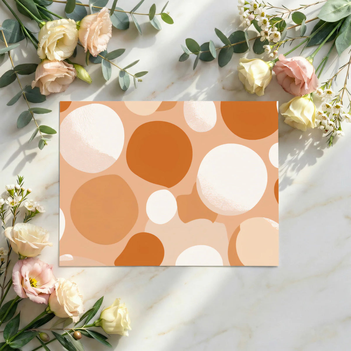 Abstract Pebble Mural Wallpaper — Warm Earthy Organic Tones Mural Wallpaper - room preview 03