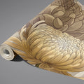 Oriental Chrysanthemum Floral Mural Wallpaper — Vintage Style Mural Wallpaper - room preview 03