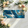Teal and Gold Liquid Marble Mural Wallpaper — Artistic Flow Mural Wallpaper - room preview 03