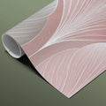 Stylized Leaf Mural Wallpaper — Dusty Rose and Silver Geometric Mural Wallpaper - room preview 03