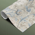 Victorian Peony Mural Wallpaper — Soft Blue and Cream Floral Mural Wallpaper - room preview 03