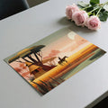 African Savanna Sunset Mural Wallpaper — Retro Illustration Mural Wallpaper - room preview 03