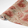 Victorian Botanical Mural Wallpaper in Muted Coral and Sand Mural Wallpaper - room preview 03