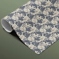 Vintage Filigree Mural Wallpaper — Navy and Cream Botanical Print Mural Wallpaper - room preview 03