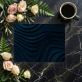 Midnight Wave Abstract Mural Wallpaper — Deep Blue 3D Texture Mural Wallpaper - room preview 03
