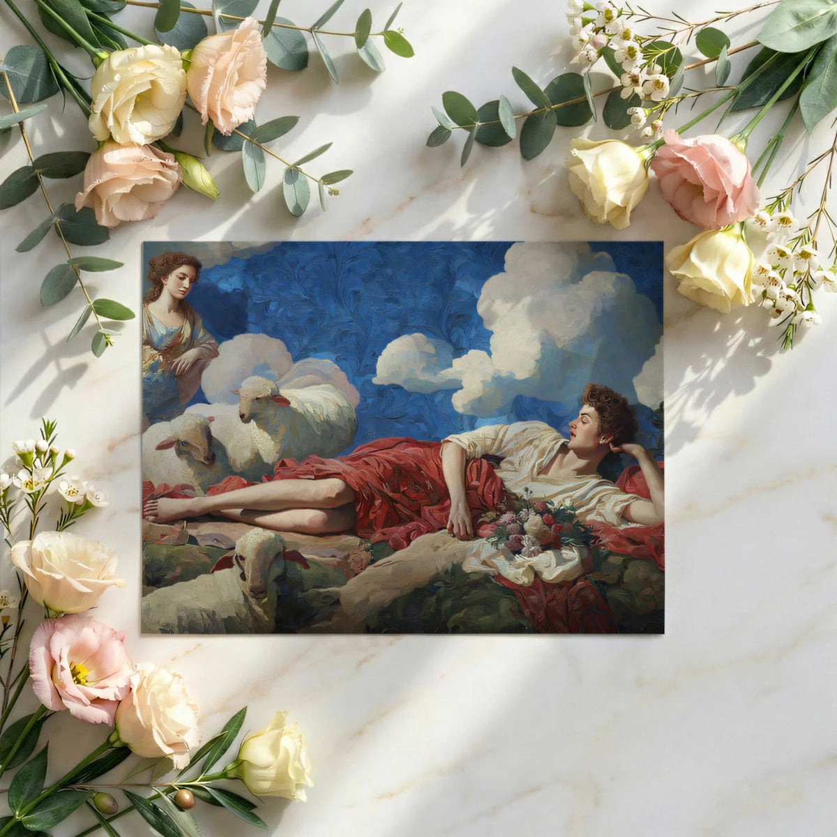 Pastoral Mythological Mural Wallpaper — Classic Baroque Oil Painting Mural Wallpaper - room preview 03