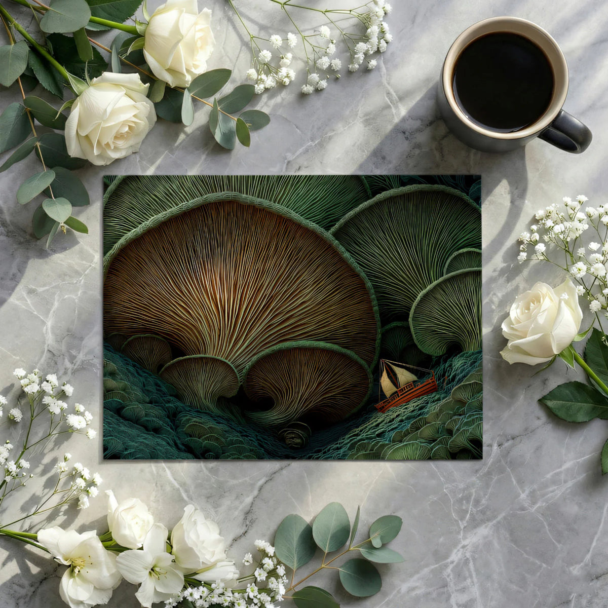 Surreal Nature Mural Wallpaper Giant Mushroom Forest Mural Wallpaper - room preview 03