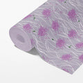 Floating Chrysanthemum Mural Wallpaper — Soft Violet Floral Mural Wallpaper - room preview 03
