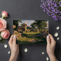 Pastoral Ruins Mural Wallpaper — Impressionist Landscape Design Mural Wallpaper - room preview 03